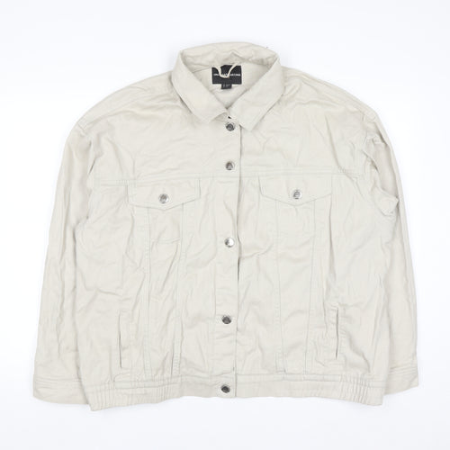 ONLY Carmakoma Beige Men's 2XL Cotton Denim Casual Jacket