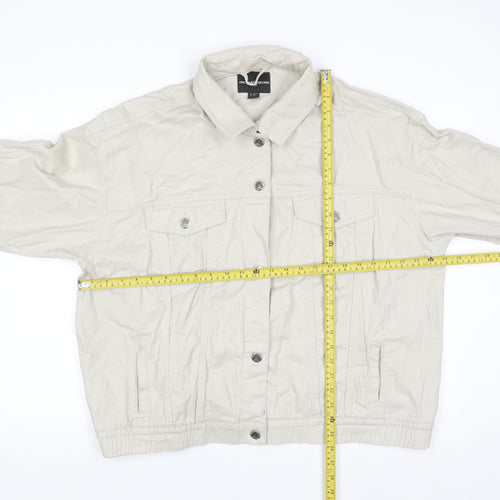 ONLY Carmakoma Beige Men's 2XL Cotton Denim Casual Jacket