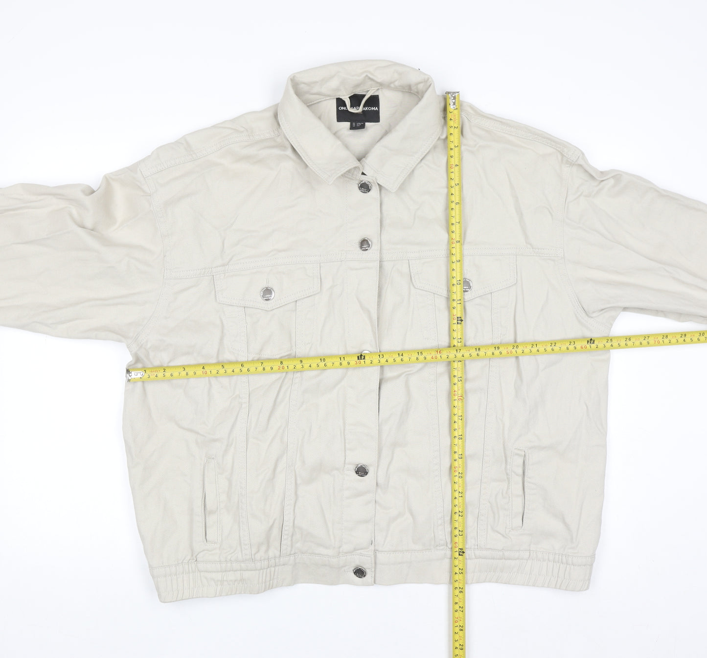 ONLY Carmakoma Beige Men's 2XL Cotton Denim Casual Jacket