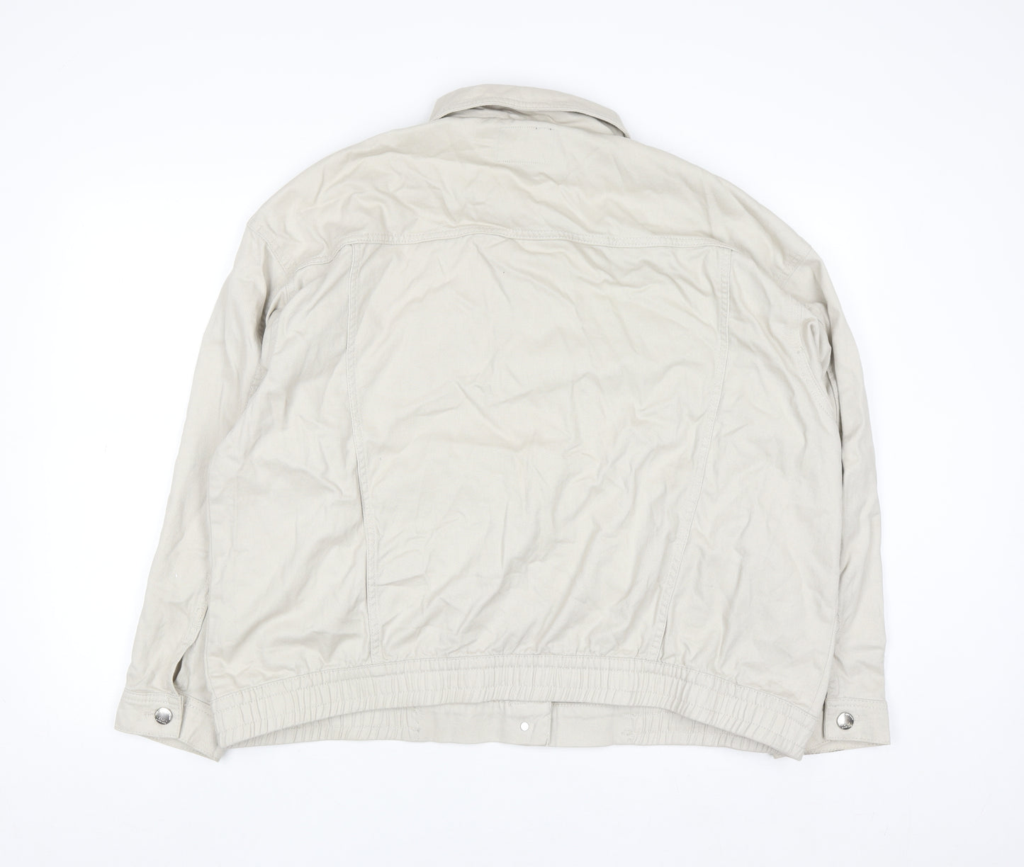 ONLY Carmakoma Beige Men's 2XL Cotton Denim Casual Jacket
