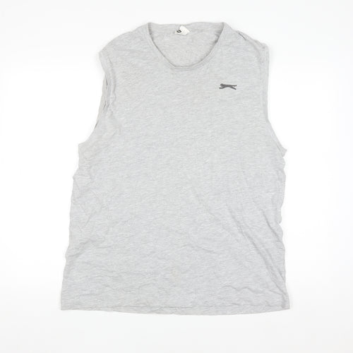 Slazenger Men's Grey Sleeveless Cotton Viscose Athletic Top XL