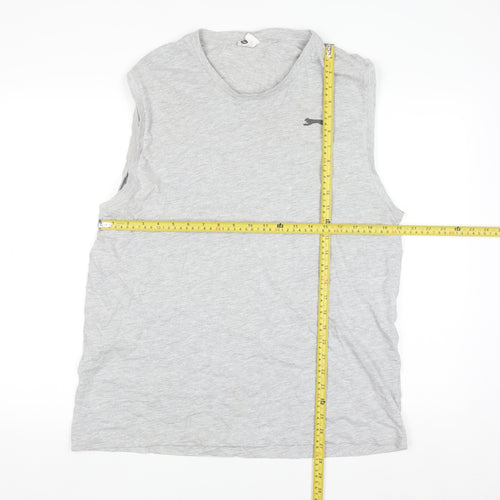 Slazenger Men's Grey Sleeveless Cotton Viscose Athletic Top XL