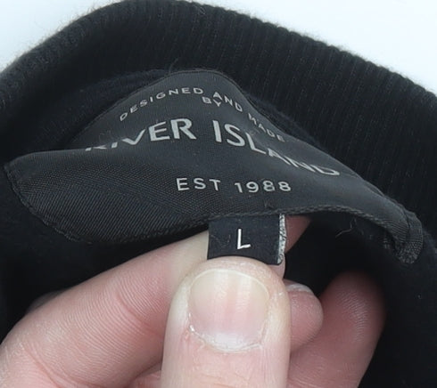 River Island Men's Grey Full Zip Sweatshirt Size L Casual Knit