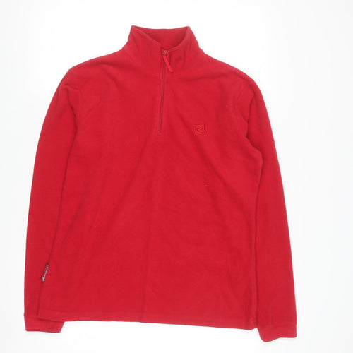 Mountain Essentials Women Red Size 14 Fleece 1/4 Zip Pullover Sweatshirt