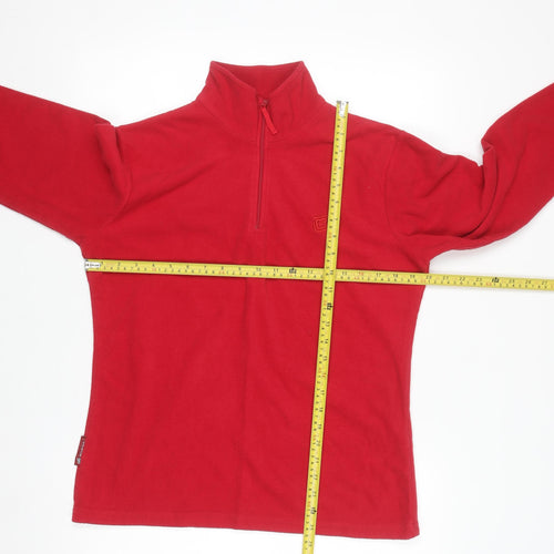 Mountain Essentials Women Red Size 14 Fleece 1/4 Zip Pullover Sweatshirt