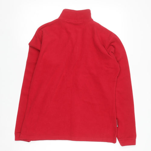 Mountain Essentials Women Red Size 14 Fleece 1/4 Zip Pullover Sweatshirt