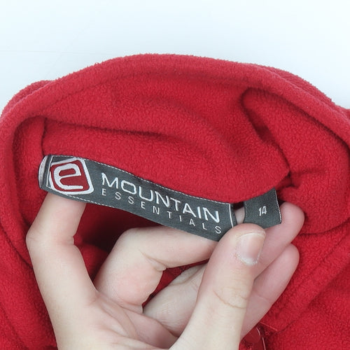 Mountain Essentials Women Red Size 14 Fleece 1/4 Zip Pullover Sweatshirt