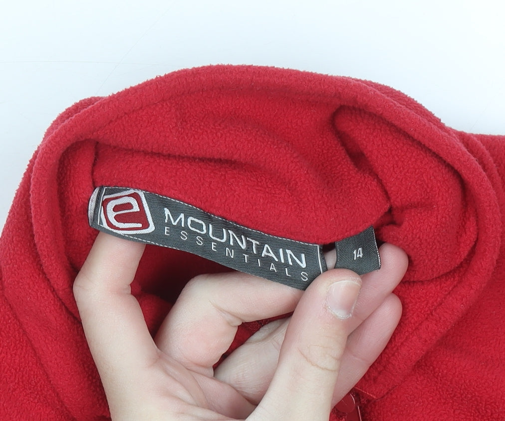 Mountain Essentials Women Red Size 14 Fleece 1/4 Zip Pullover Sweatshirt