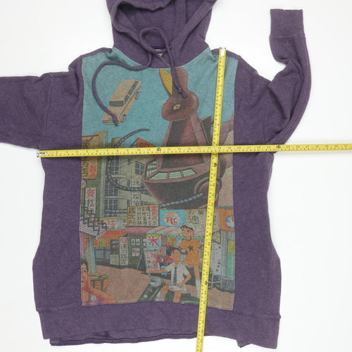 Movel Unisex Purple Graphic Anime Pullover Hoodie XS