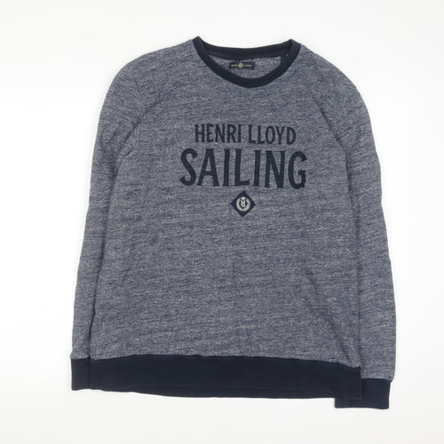 Henri Lloyd Men’s Blue Crew Neck Sailing Logo Sweatshirt Size L
