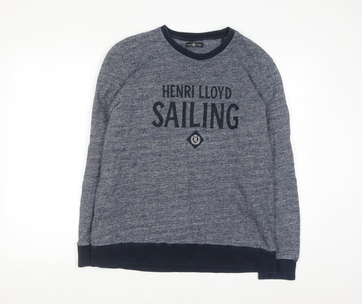 Henri Lloyd Men’s Blue Crew Neck Sailing Logo Sweatshirt Size L