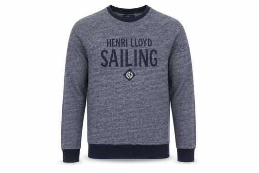 Front view of Henri Lloyd Men’s Blue Crew Neck Sailing Logo Sweatshirt, size L