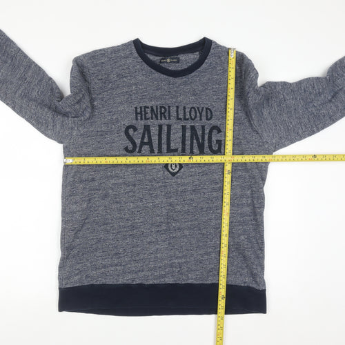 Henri Lloyd Men’s Blue Crew Neck Sailing Logo Sweatshirt Size L