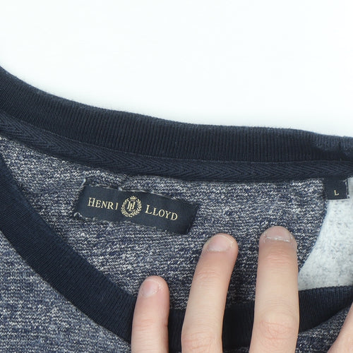 Henri Lloyd Men’s Blue Crew Neck Sailing Logo Sweatshirt Size L