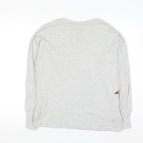 Oasis Womens Grey Sequin Star Long Sleeve Pullover Sweatshirt Size S