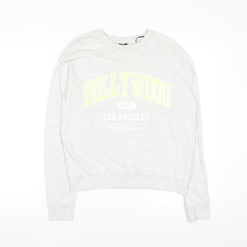 H&M Divided Women's Grey Hollywood Print Pullover Sweatshirt Size S