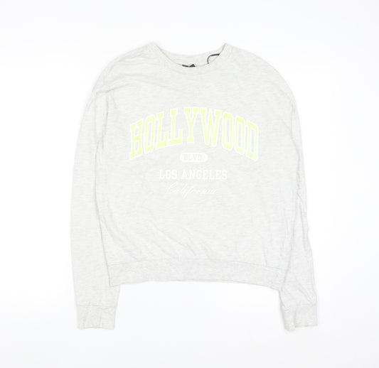 H&M Divided Women's Grey Hollywood Print Pullover Sweatshirt Size S