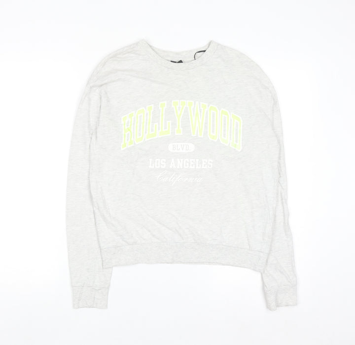 H&M Divided Women's Grey Hollywood Print Pullover Sweatshirt Size S
