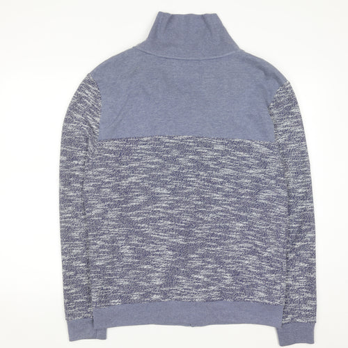 River Island Mens Blue Knit Button Cardigan Sweatshirt L