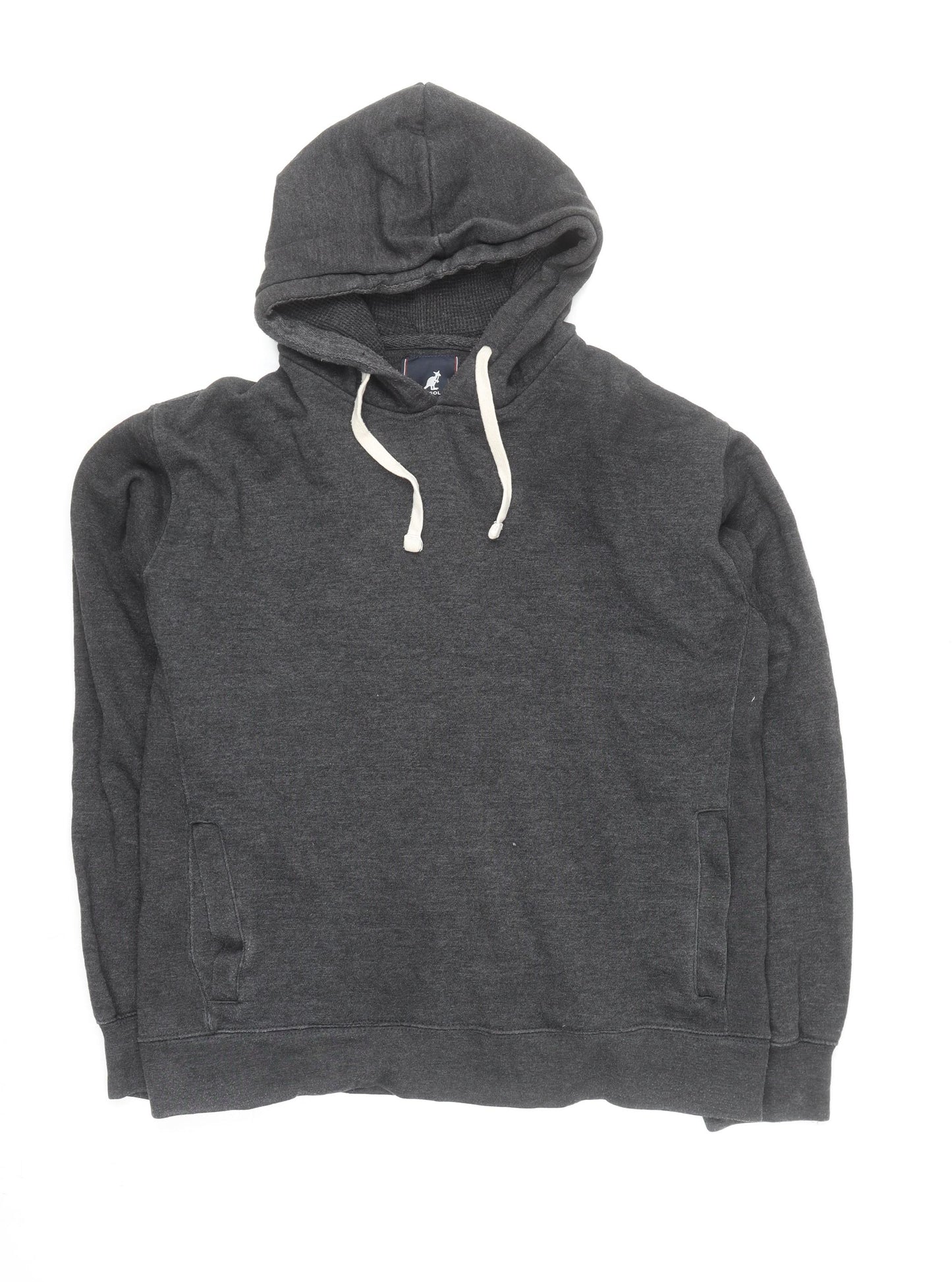 Kangol Men's Grey Pullover Hoodie L Cotton Blend
