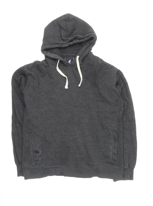 Kangol Men's Grey Pullover Hoodie L Cotton Blend