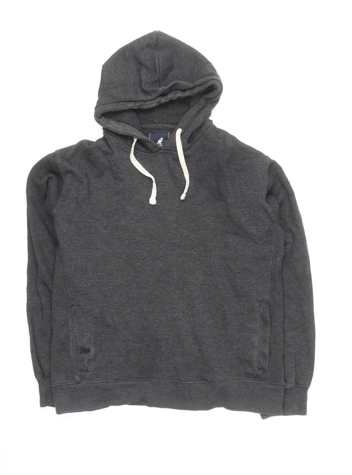 Kangol Men's Grey Pullover Hoodie L Cotton Blend
