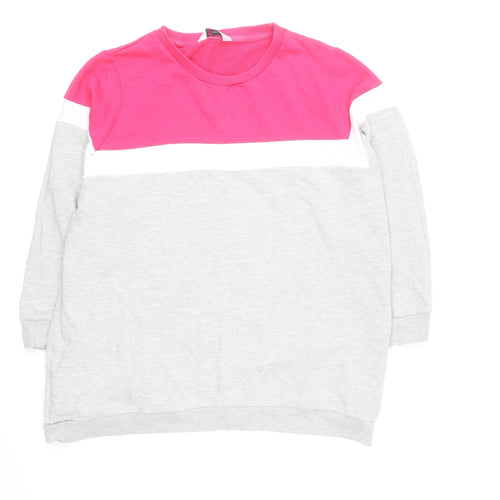 Yours Women’s Grey & Pink Colourblock Pullover Sweatshirt Size 22-24