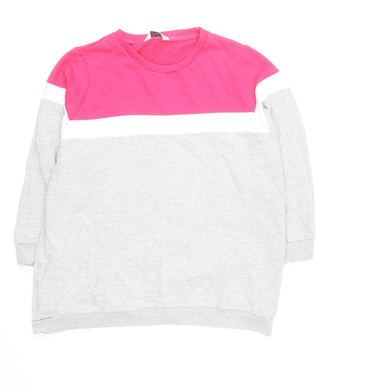 Yours Women’s Grey & Pink Colourblock Pullover Sweatshirt Size 22-24