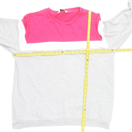 Yours Women’s Grey & Pink Colourblock Pullover Sweatshirt Size 22-24