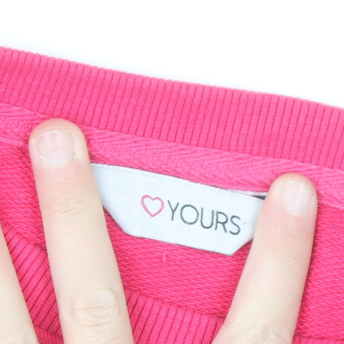 Yours Women’s Grey & Pink Colourblock Pullover Sweatshirt Size 22-24