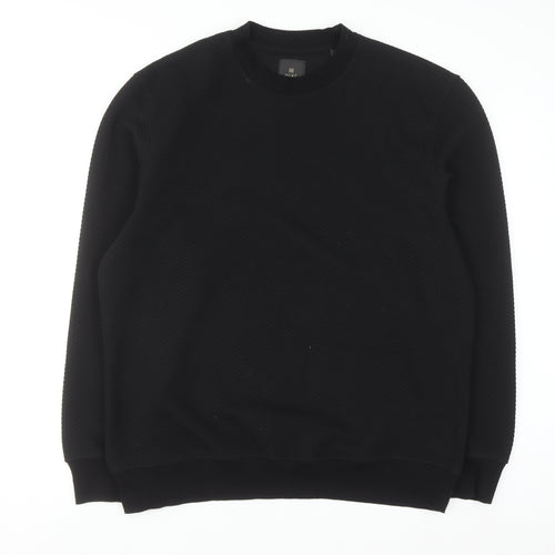 Next Men’s Black Crew Neck Pullover Sweatshirt L Regular Fit