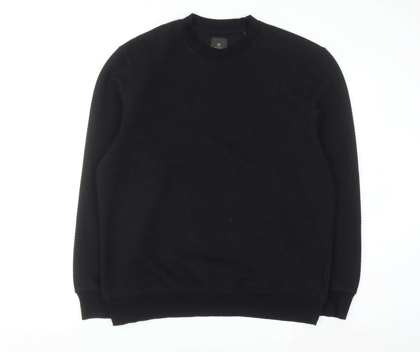 Next Men’s Black Crew Neck Pullover Sweatshirt L Regular Fit