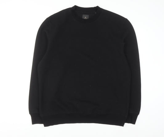 Next Men’s Black Crew Neck Pullover Sweatshirt L Regular Fit