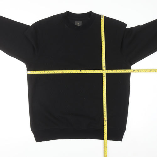 Next Men’s Black Crew Neck Pullover Sweatshirt L Regular Fit