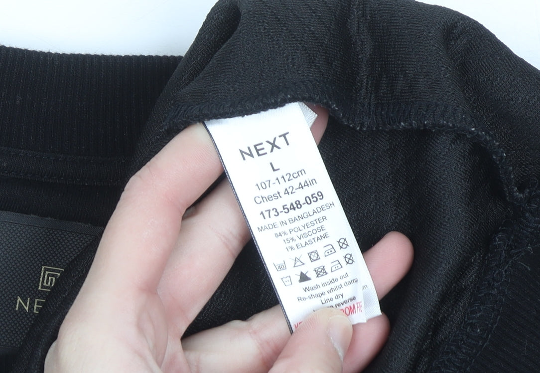 Next Men’s Black Crew Neck Pullover Sweatshirt L Regular Fit