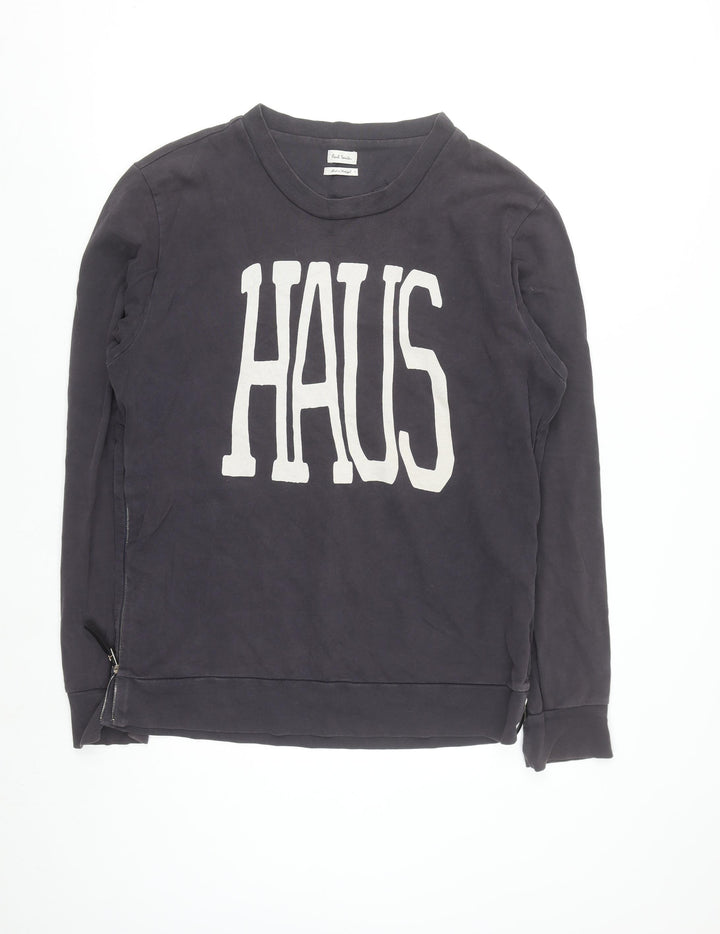 Paul Smith Men's Black HAUS Logo Sweatshirt Size L Pullover
