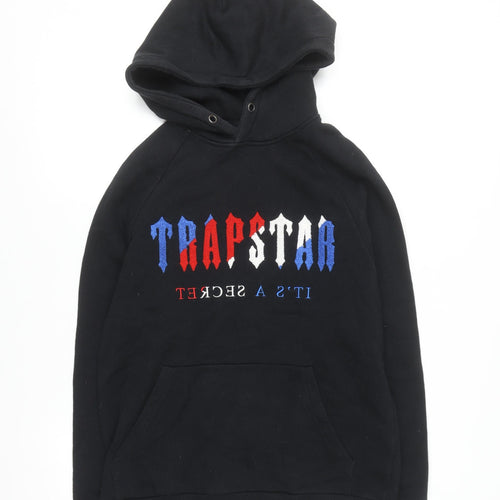 Trapstar Men's Black Pullover Hoodie S Embroidered Logo Streetwear