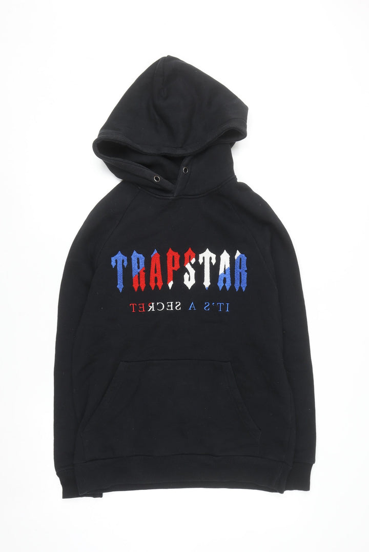 Trapstar Men's Black Pullover Hoodie S Embroidered Logo Streetwear