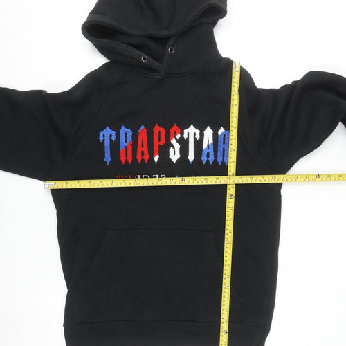 Trapstar Men's Black Pullover Hoodie S Embroidered Logo Streetwear
