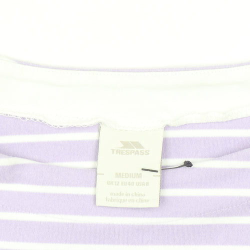 Trespass Women’s Lilac Striped Pullover Sweatshirt UK 12 Medium