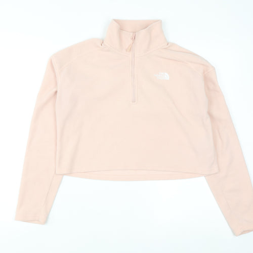The North Face Womens Pink 1/4 Zip Fleece Pullover Sweatshirt M