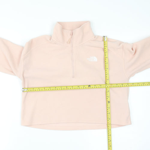 The North Face Womens Pink 1/4 Zip Fleece Pullover Sweatshirt M