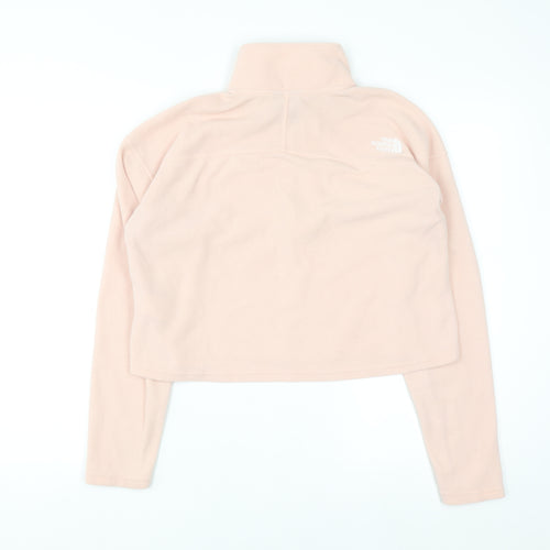 The North Face Womens Pink 1/4 Zip Fleece Pullover Sweatshirt M