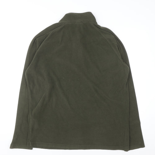 CAT Men's Green Fleece 1/4 Zip Pullover Sweatshirt XL