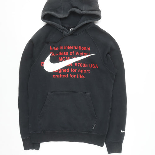 Nike Men's Black XS Pullover Hoodie with Logo Graphic Print