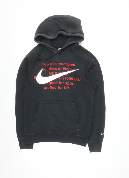 Nike Men's Black XS Pullover Hoodie with Logo Graphic Print