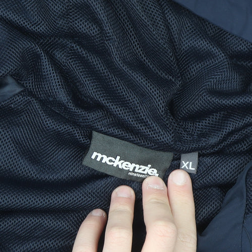McKenzie Men's Blue XL Hooded Windbreaker Jacket Lightweight