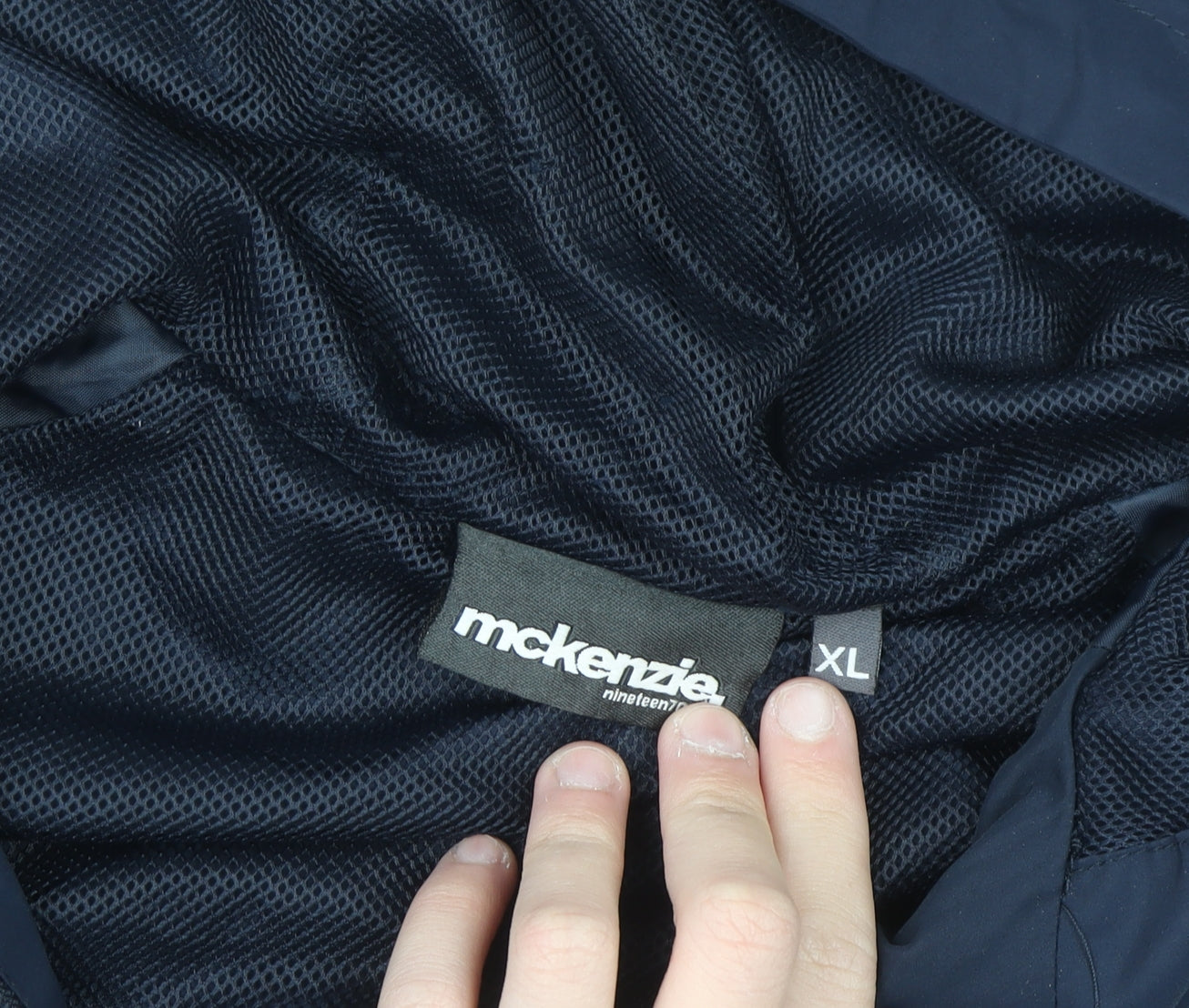 McKenzie Men's Blue XL Hooded Windbreaker Jacket Lightweight