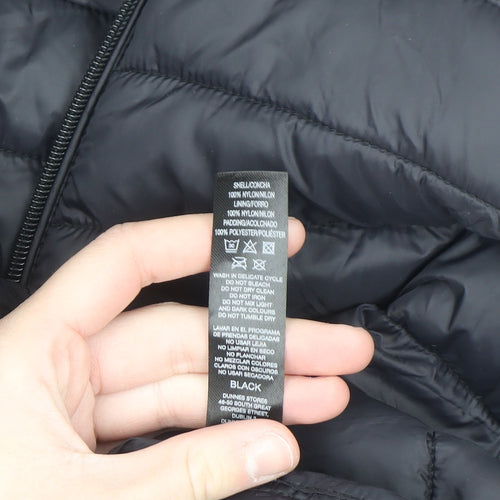 Dunnes Stores Men Black 2XL Hooded Puffer Coat Lightweight