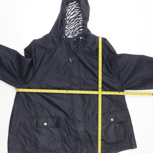 Dorothy Perkins Women’s Navy Hooded Rain Coat UK 22 Maternity Lined Waterproof